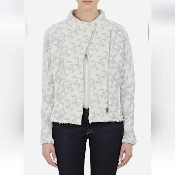 IRO Otavia Quilted Moto Jacket In Beige Multicolor Size French 36/US 4 - Picture 5 of 16